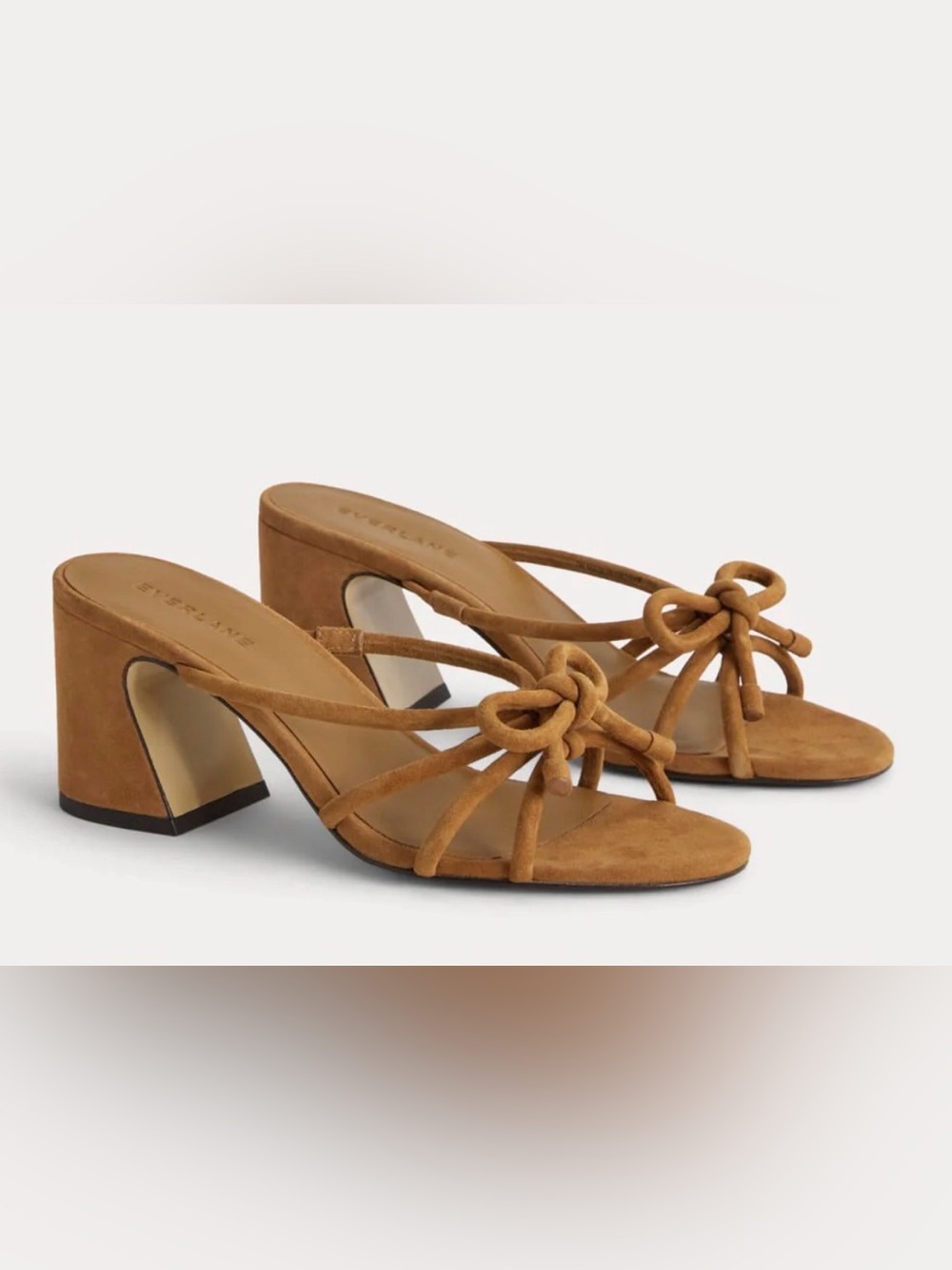 Everlane The Bow Suede Heeled Bow Sandals Canyon 9 NIB